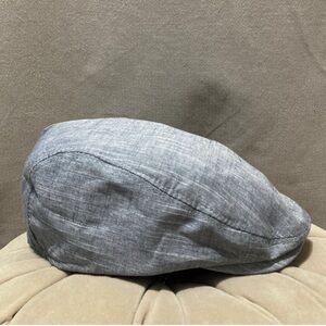 Gray Linen Flat Cap